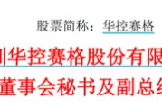 盱眙华控赛格董事长、董秘、副总经理三高管同日辞职